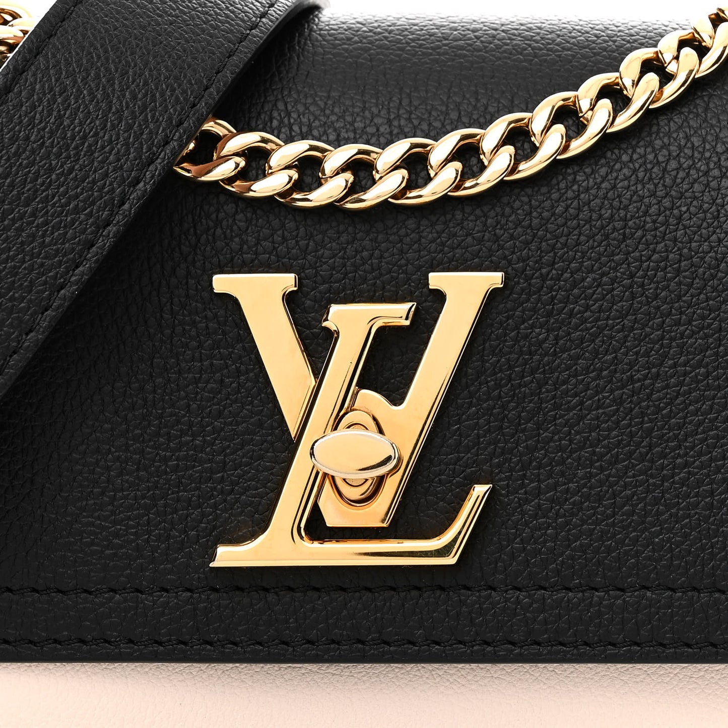 Grained Calfskin Lockme Tender Black