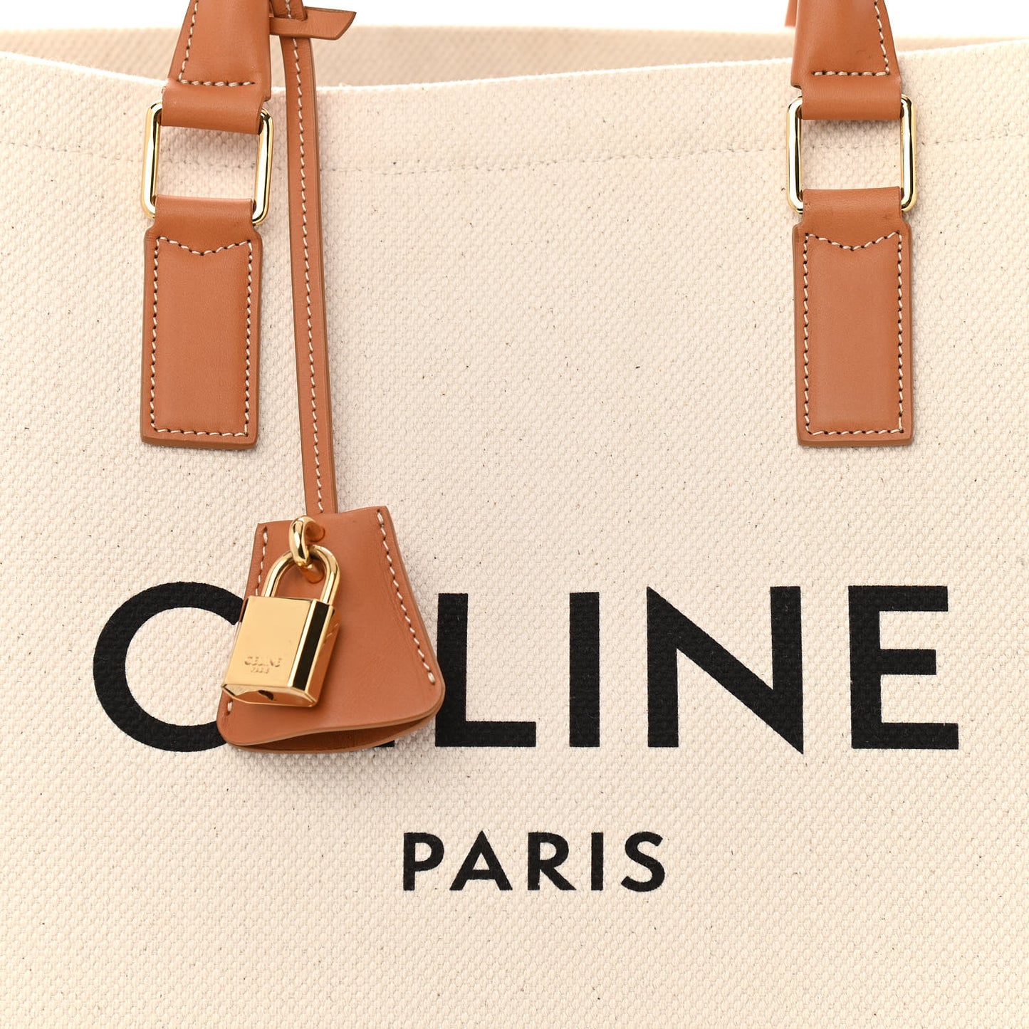 Canvas Calfskin Horizontal Cabas Natural Tan