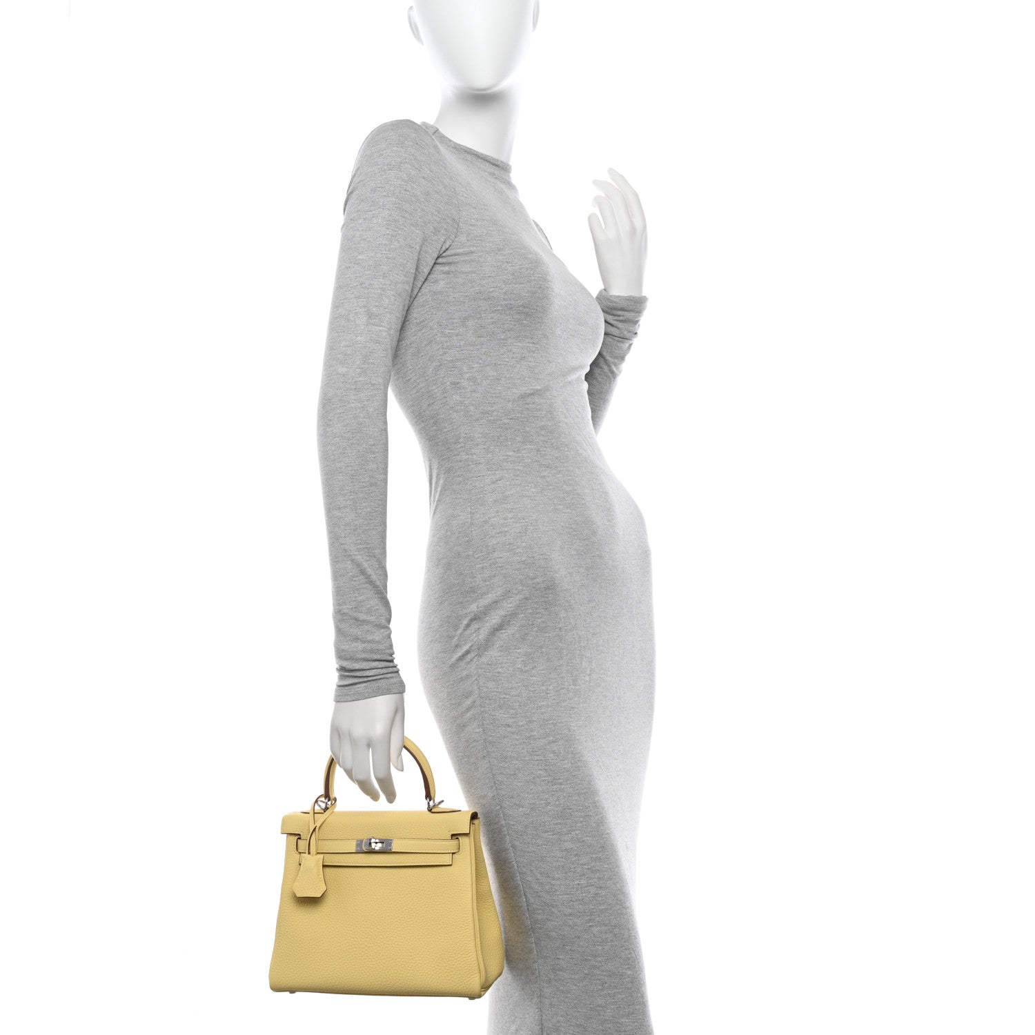 Hermes Togo Kelly Retourne 25 Jaune Poussin 2 of 11