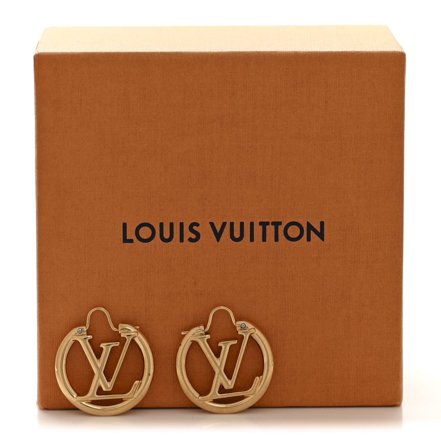 Louis Vuitton Metal Small Louise Hoop Earrings Gold 6 of 6