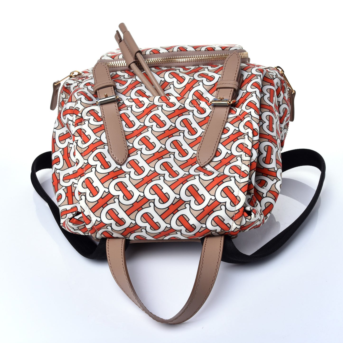 Nylon Monogram Medium Rucksack Backpack Vermillion