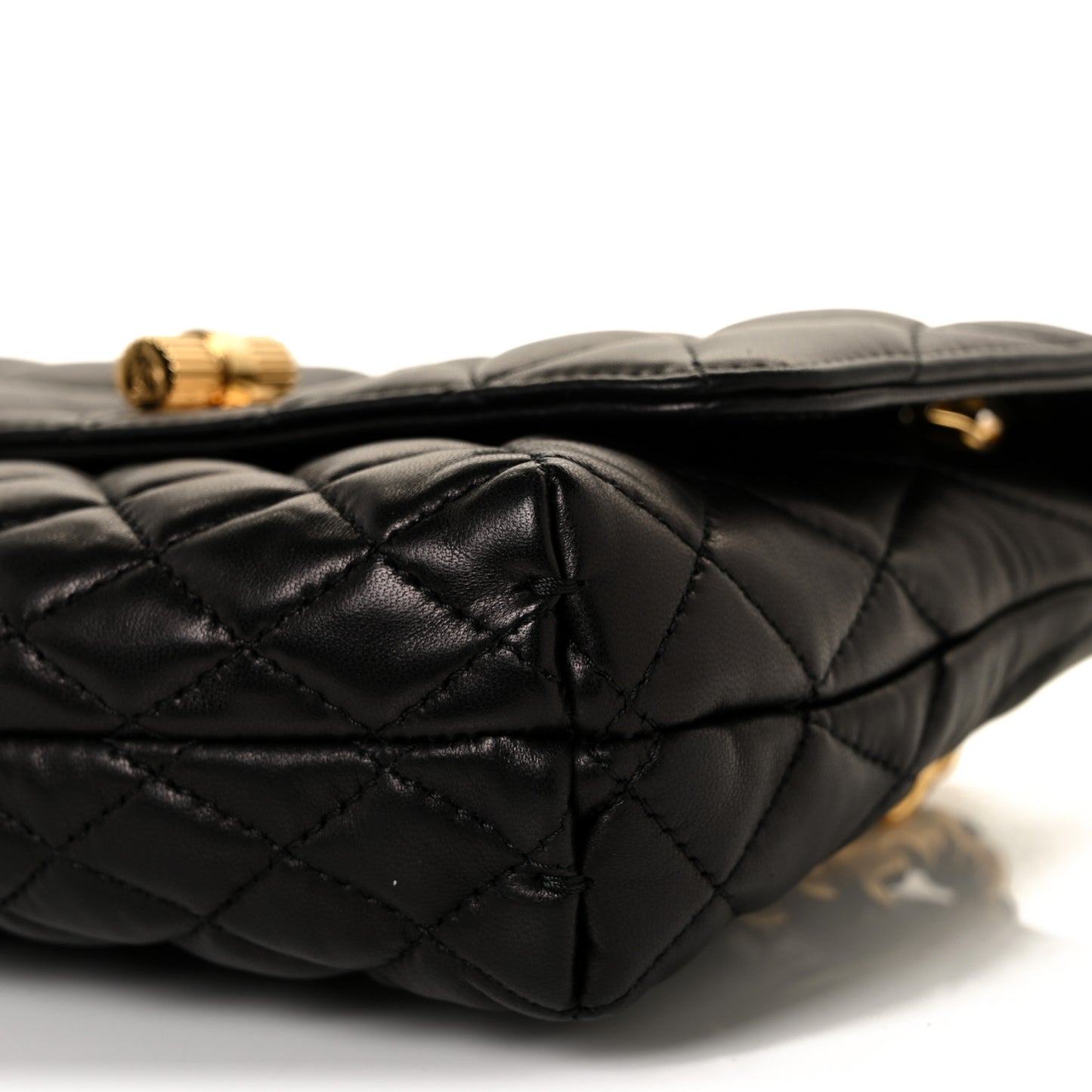 Lambskin Quilted Mini Happy Pop Crossbody Black