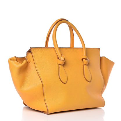 Celine Crisped Calfskin Small Tie Knot Tote Saffron 3 of 20