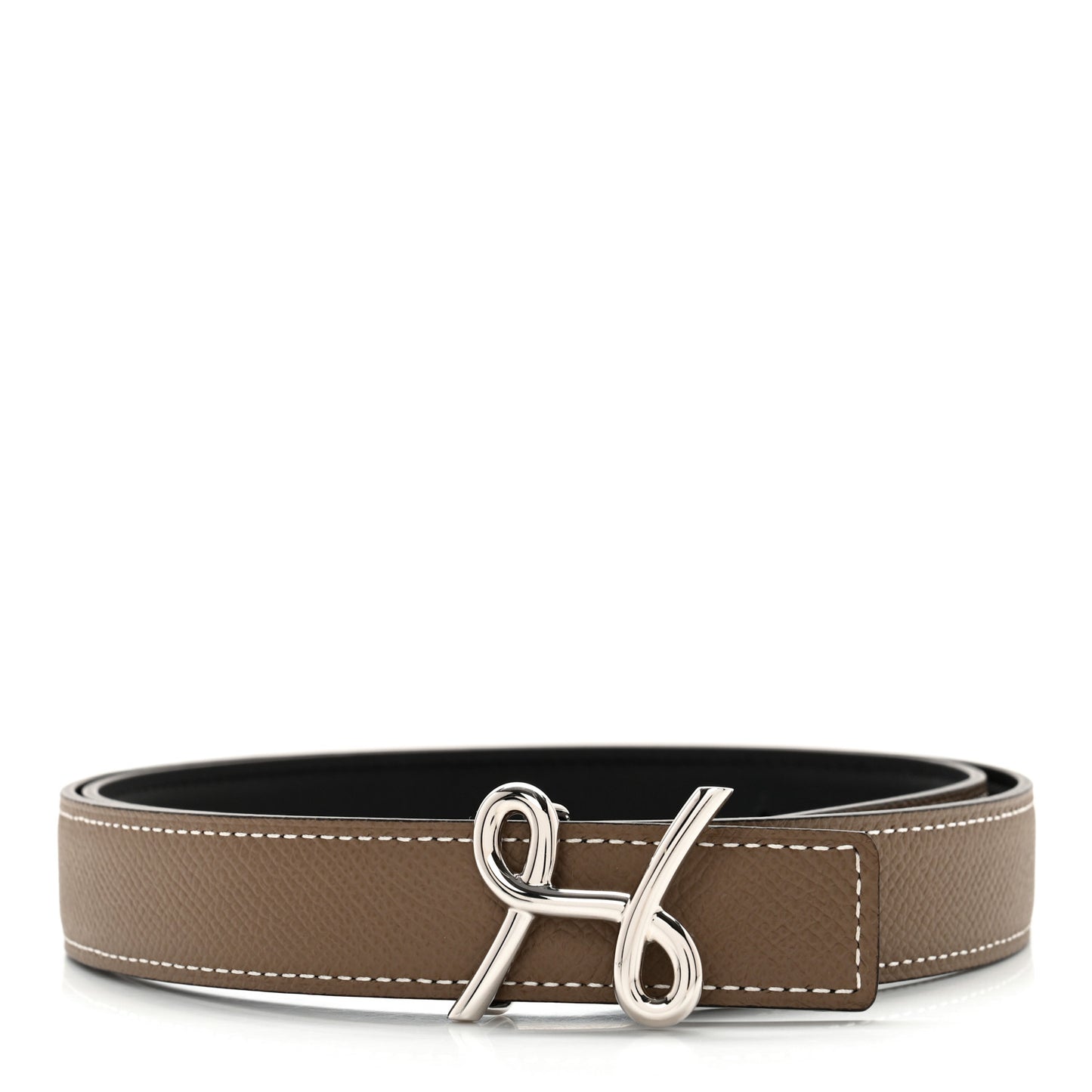 Swift Epsom 24mm H Cursives Belt 75 30 Black Etoupe