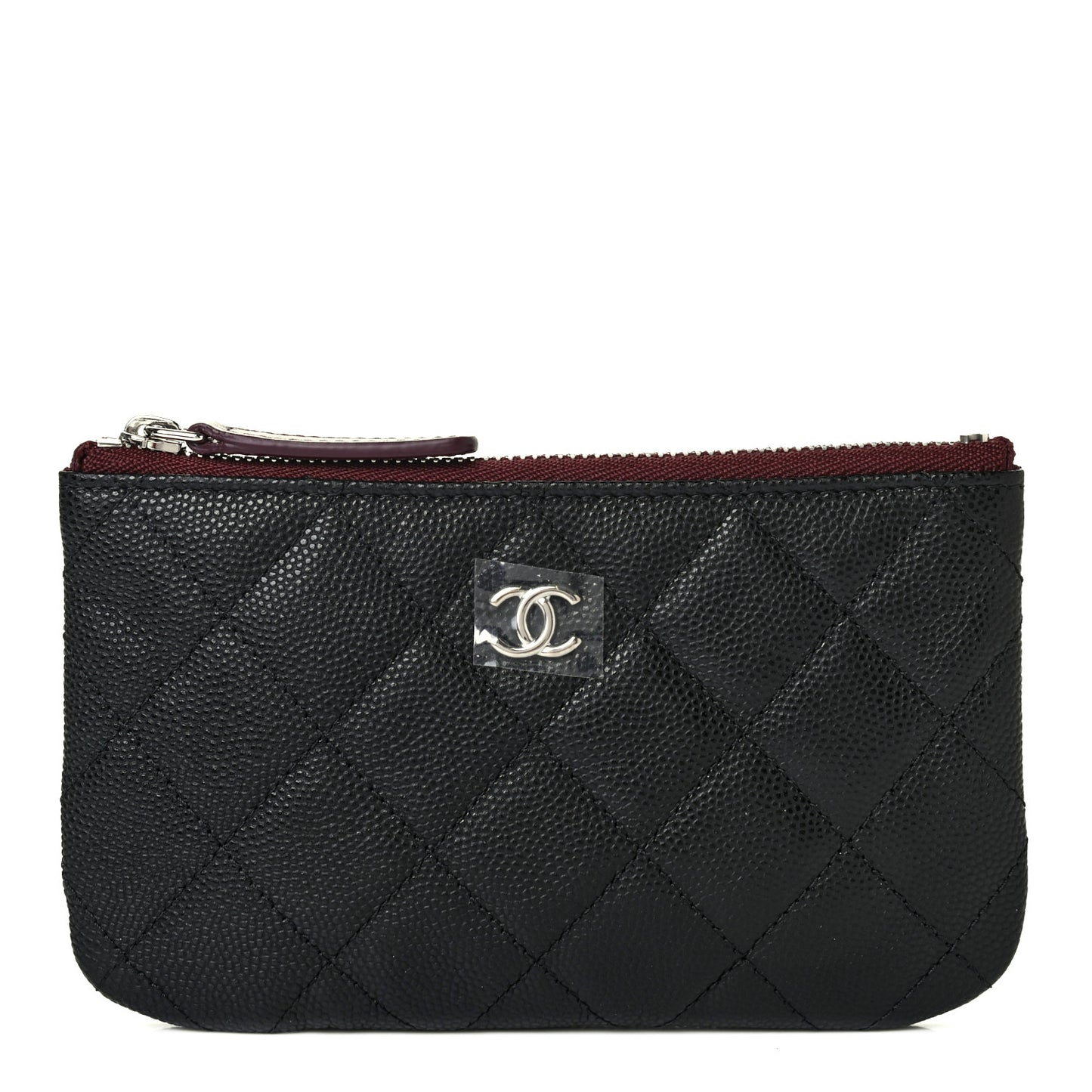 Caviar Quilted Small Cosmetic Case Black