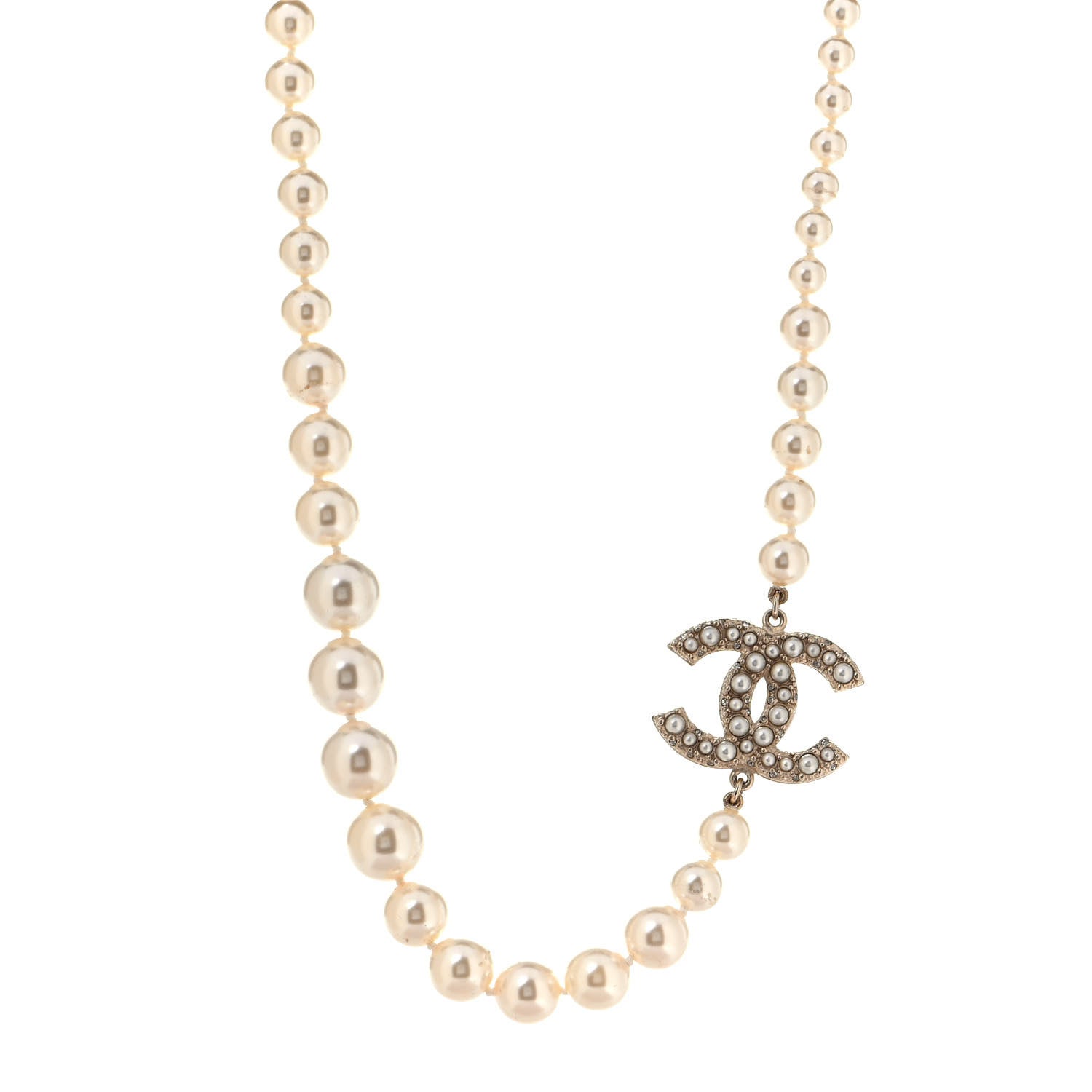 Chanel Pearl CC 100th Anniversary Necklace Light Gold 1 of 4