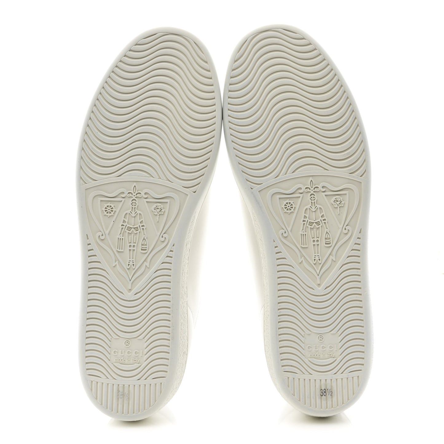 Calfskin Interlocking G Perforated Womens Ace Sneakers 38.5 White Grey Sky