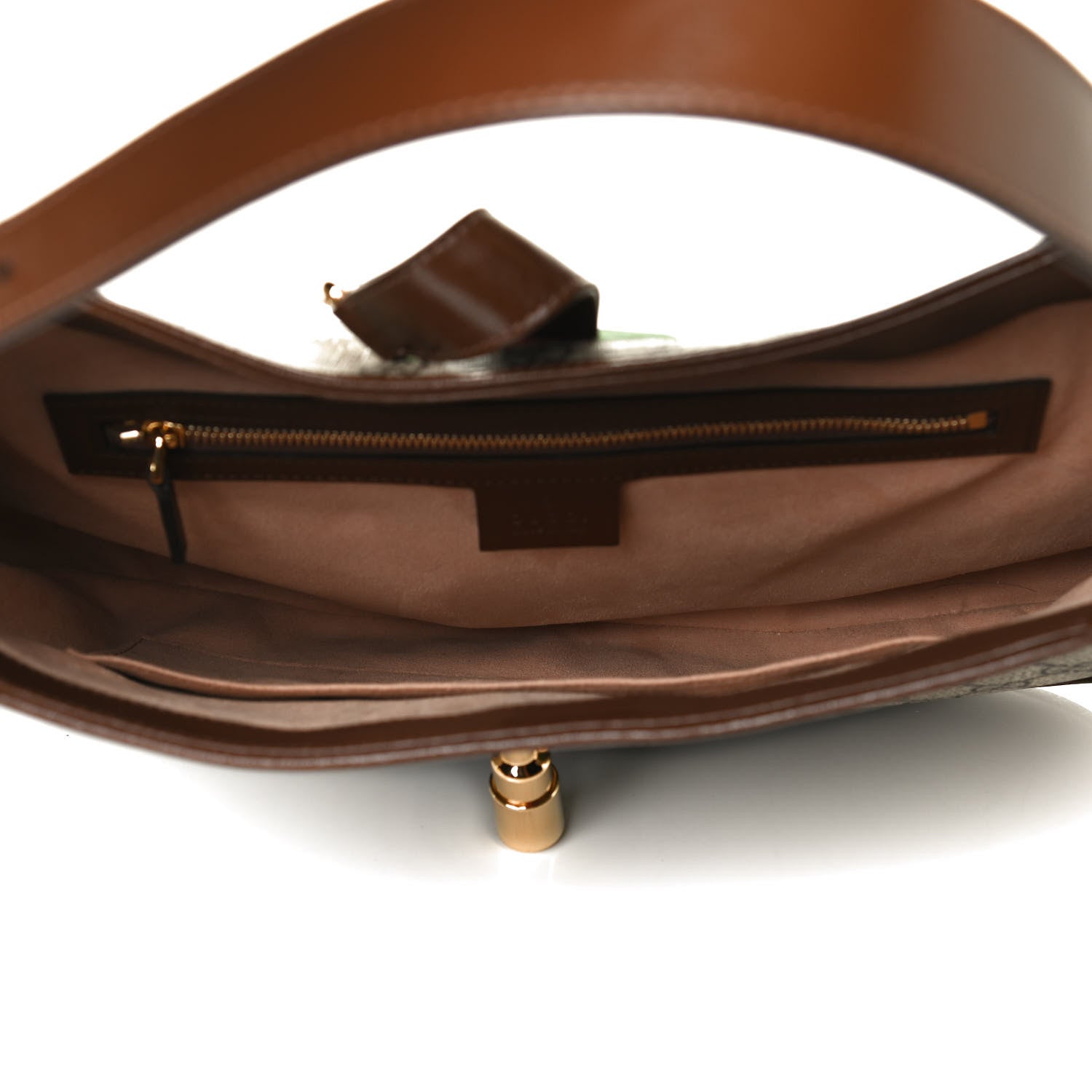 Gucci GG Supreme Monogram Azalea Calfskin Web Medium Jackie 1961 Hobo Beige Ebony Brown Sugar 5 of 14