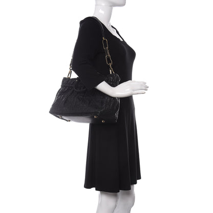 Christian Dior Gaufre Lambskin Cannage Delices Tote Black 2 of 10