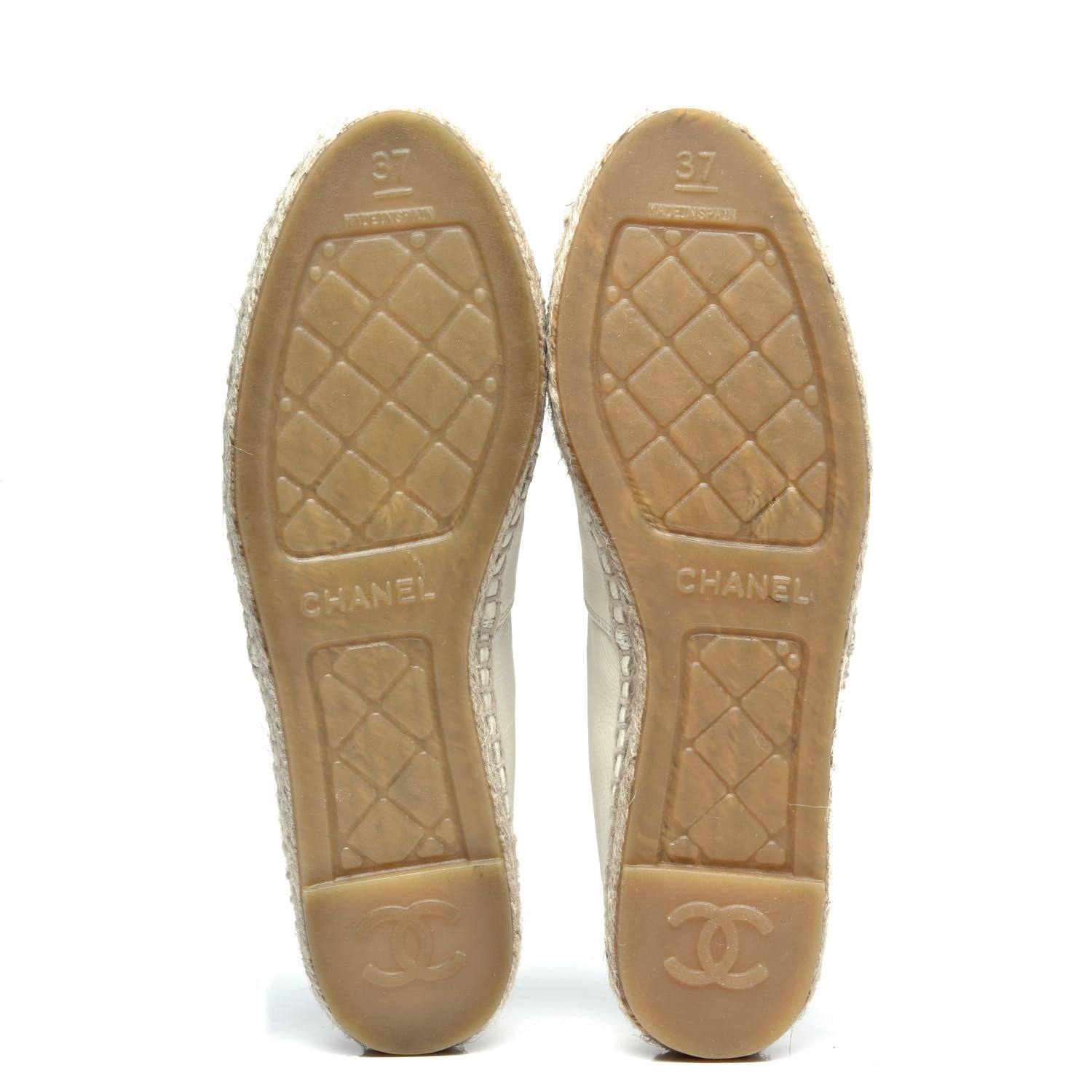 Chanel Lambskin CC Espadrilles 37 White 6 of 12