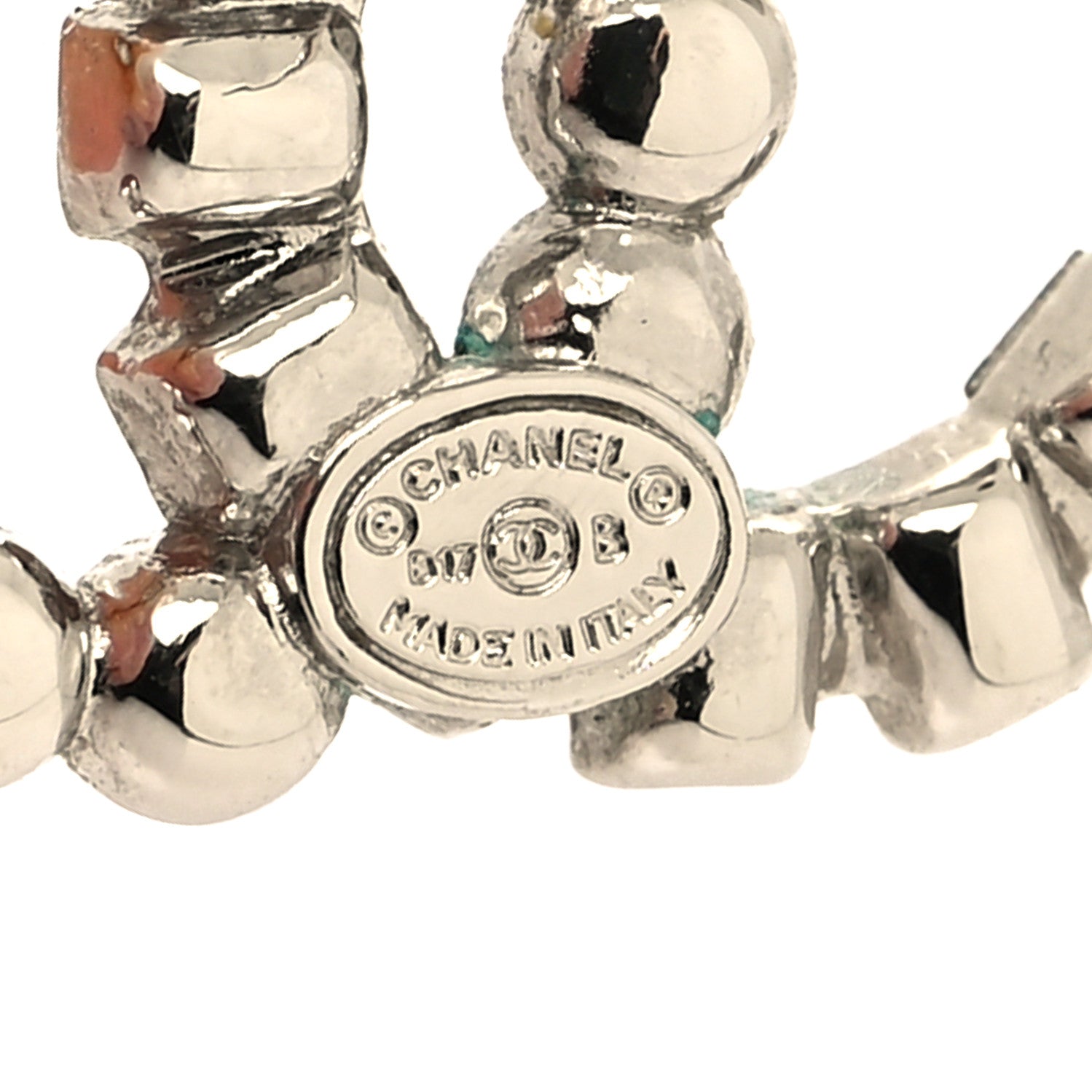 Chanel Baguette Crystal CC Earrings Gold Grey 4 of 4