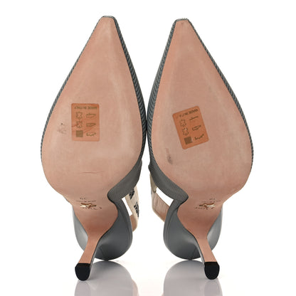 Christian Dior Technical Canvas Ribbon J'Adior Slingback 100mm Pumps 39 Grey Stone 5 of 8
