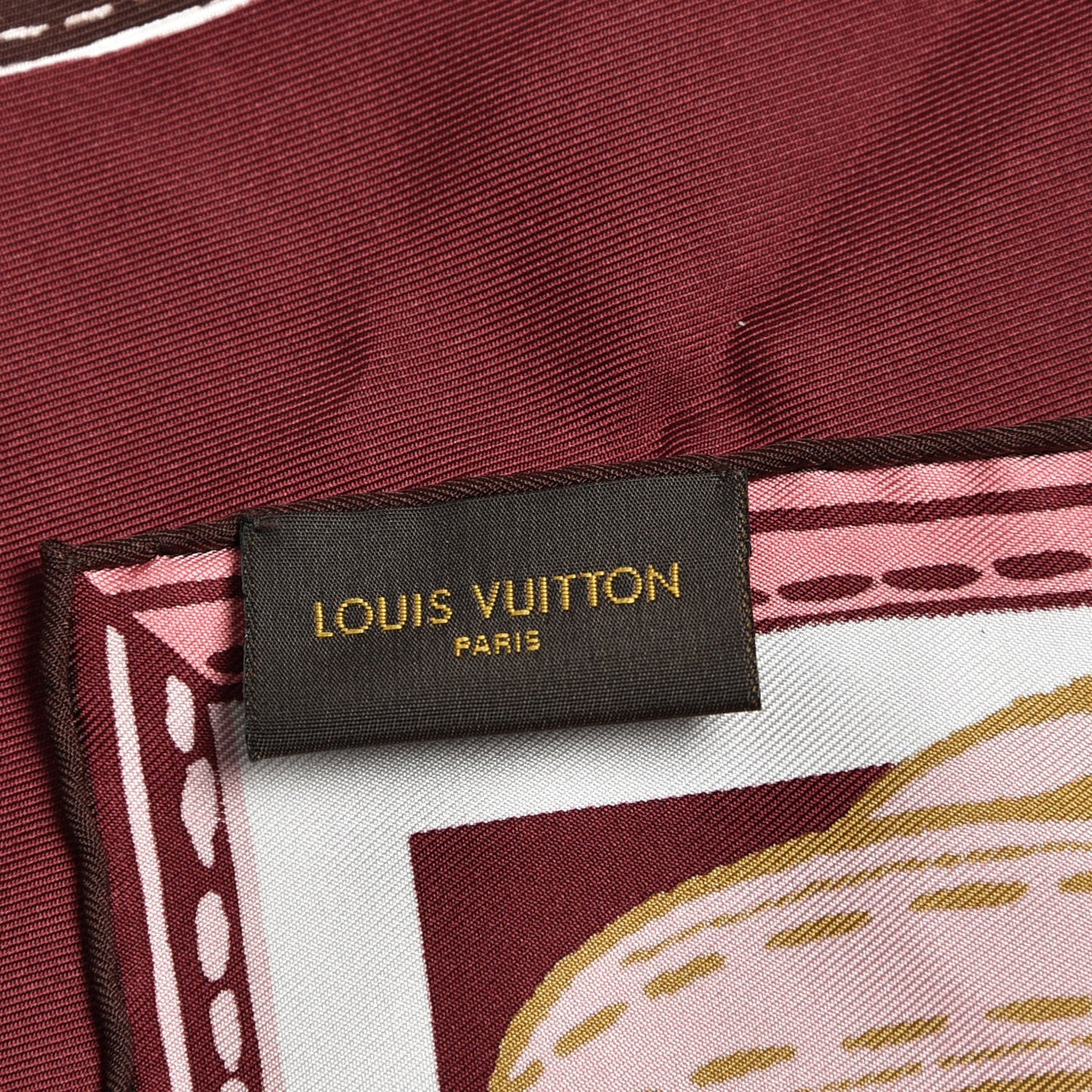 Silk Square Handle Me Scarf Burgundy