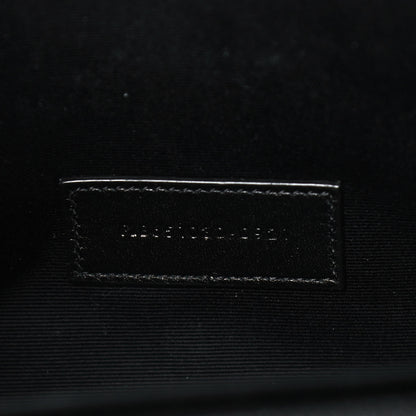 Saint Laurent Grain De Poudre Textured Mixed Matelasse Triquilt Monogram Clutch Black 7 of 12