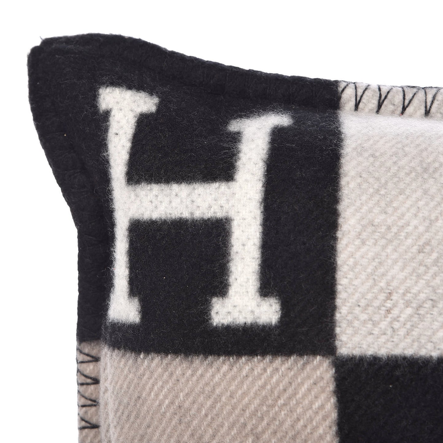 Wool Cashmere Avalon III Pillow PM Ecru Black