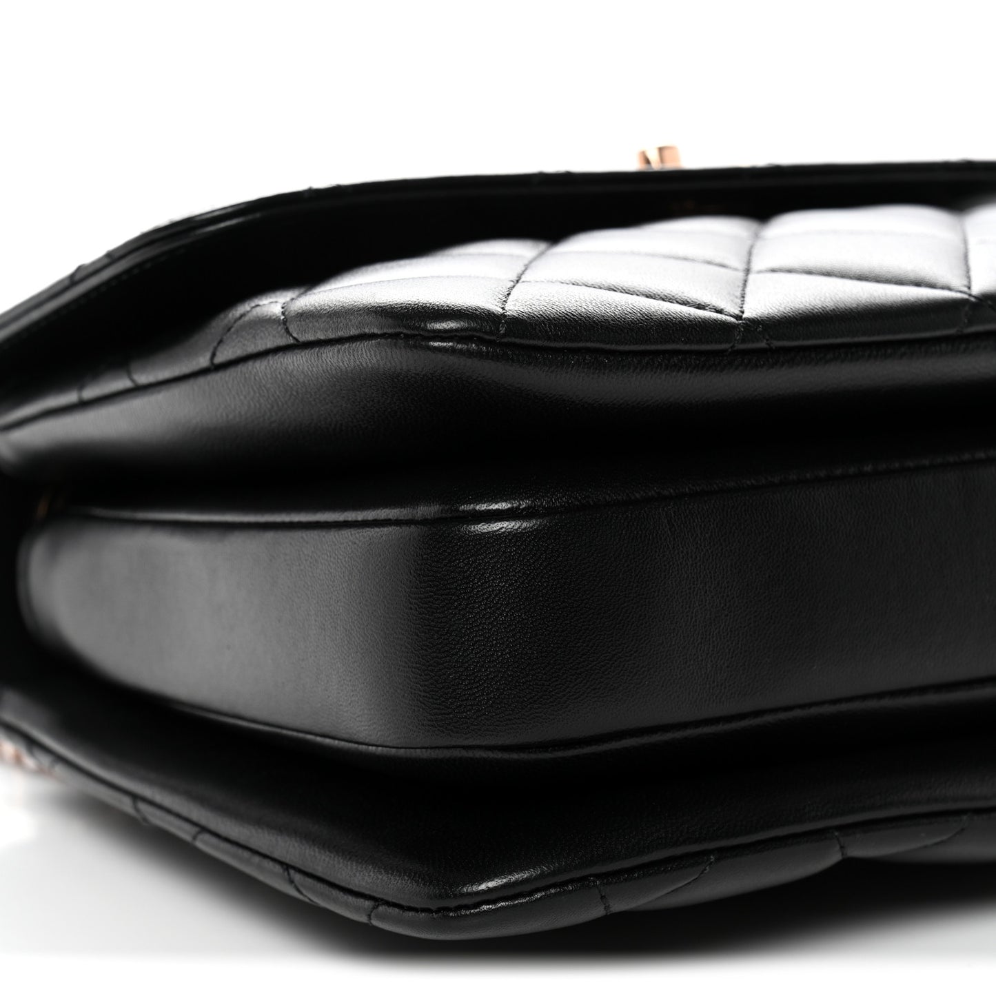 Lambskin Quilted Small Trendy CC Dual Handle Flap Bag Black