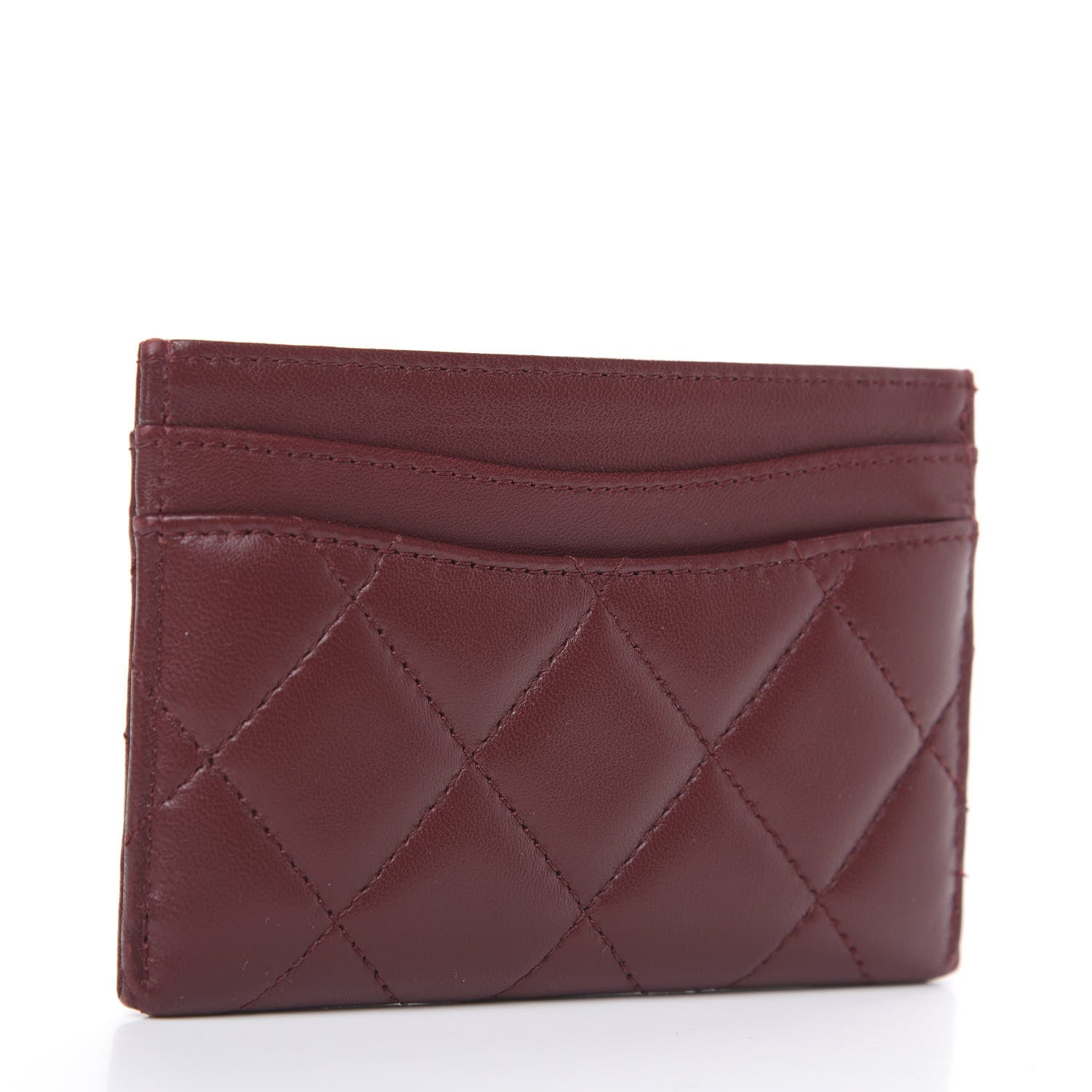 Chanel Lambskin Quilted Card Holder Burgundy 2 of 11