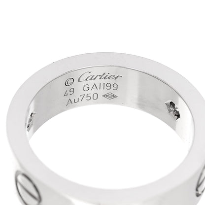 Cartier 18K White Gold 3 Diamond 5.5mm LOVE Ring 49 5 4 of 5