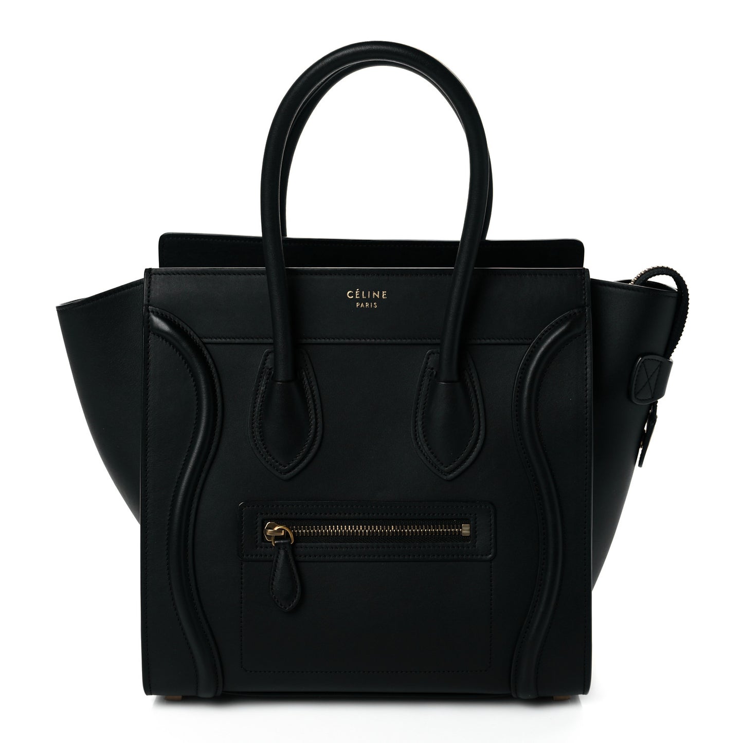 Drummed Calfskin Micro Luggage Black