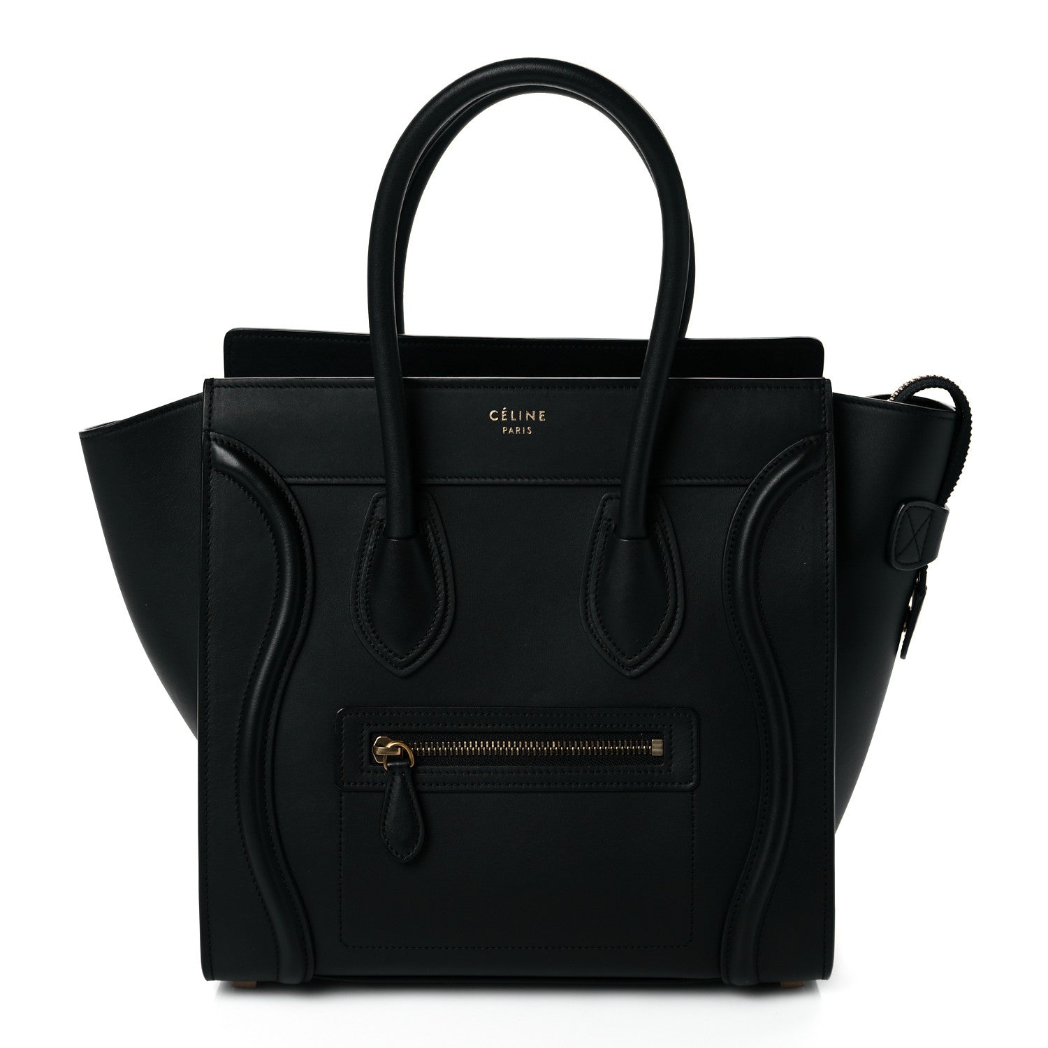 Celine Drummed Calfskin Micro Luggage Black 1 of 9