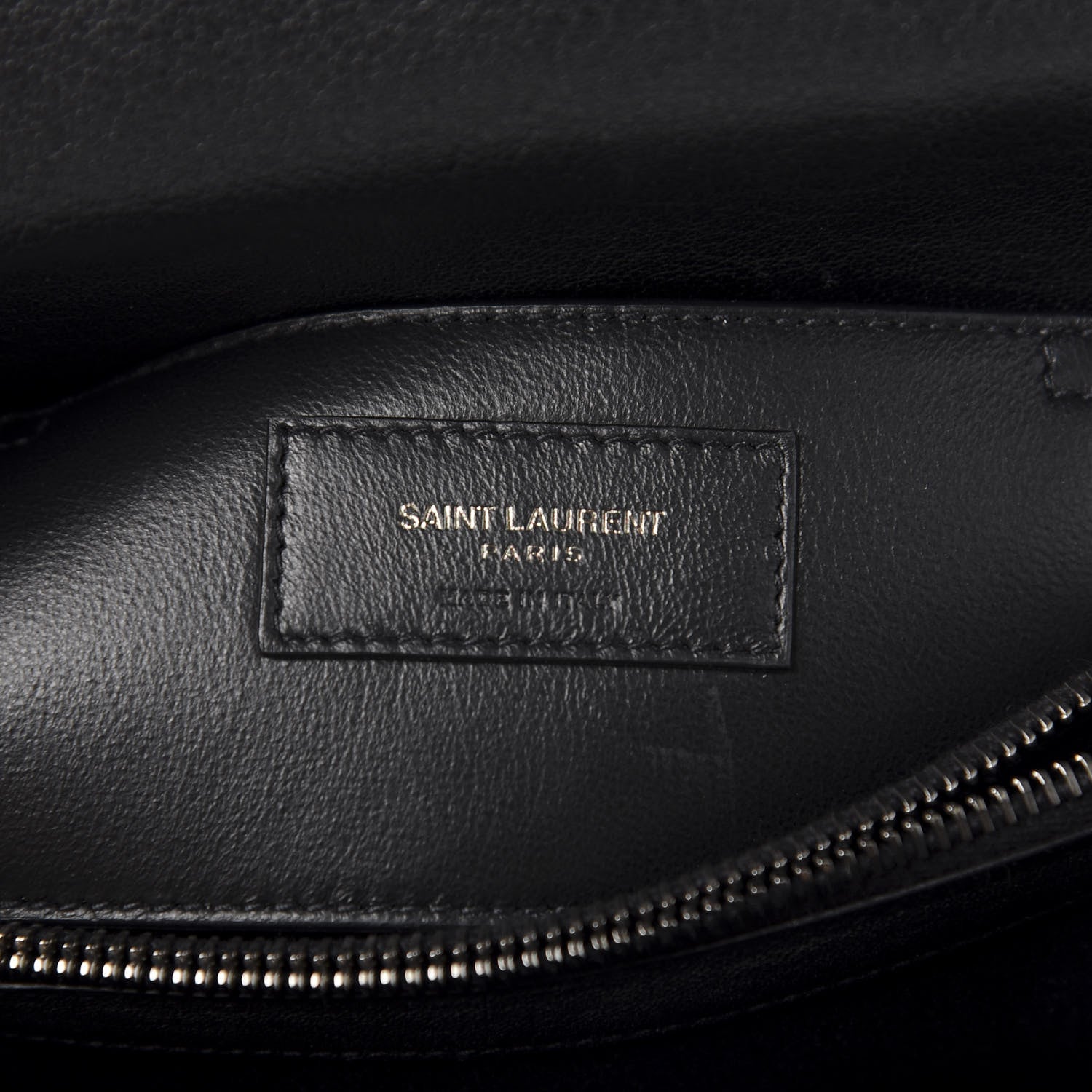 Saint Laurent Sheepskin Matelasse Chevron Monogram Medium College Bag Black 7 of 10