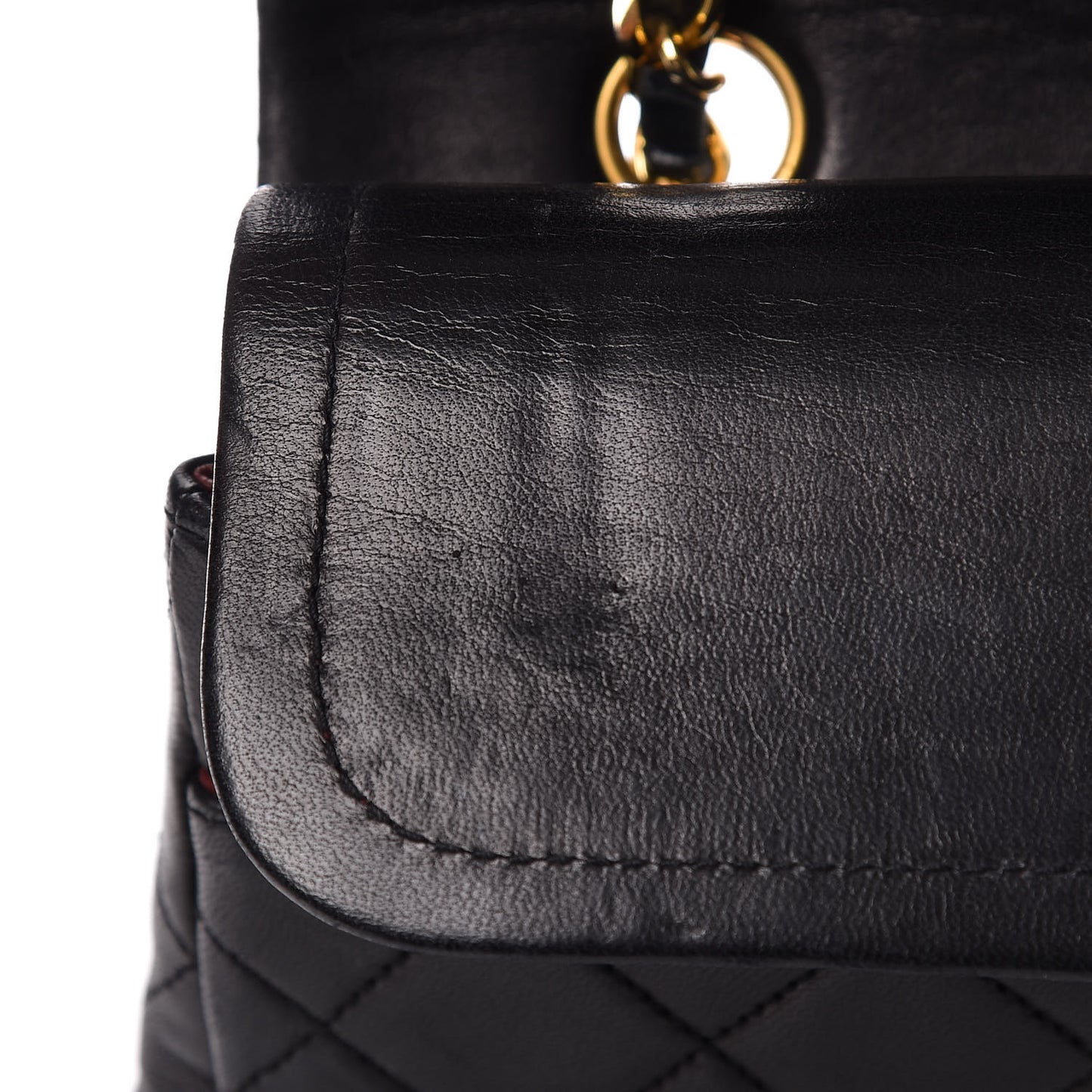 Lambskin Quilted Medium Double Flap Black