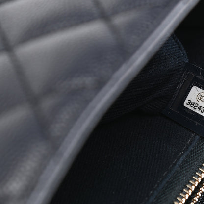 Chanel Caviar Quilted Medium Coco Handle Flap Navy Blue 7 of 10