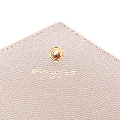Saint Laurent Grain De Poudre Matelasse Chevron Monogram Chain Wallet Pale Pink 7 of 9