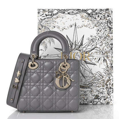 Christian Dior Lambskin Cannage Small My ABCDior Lady Dior Grey 11 of 11