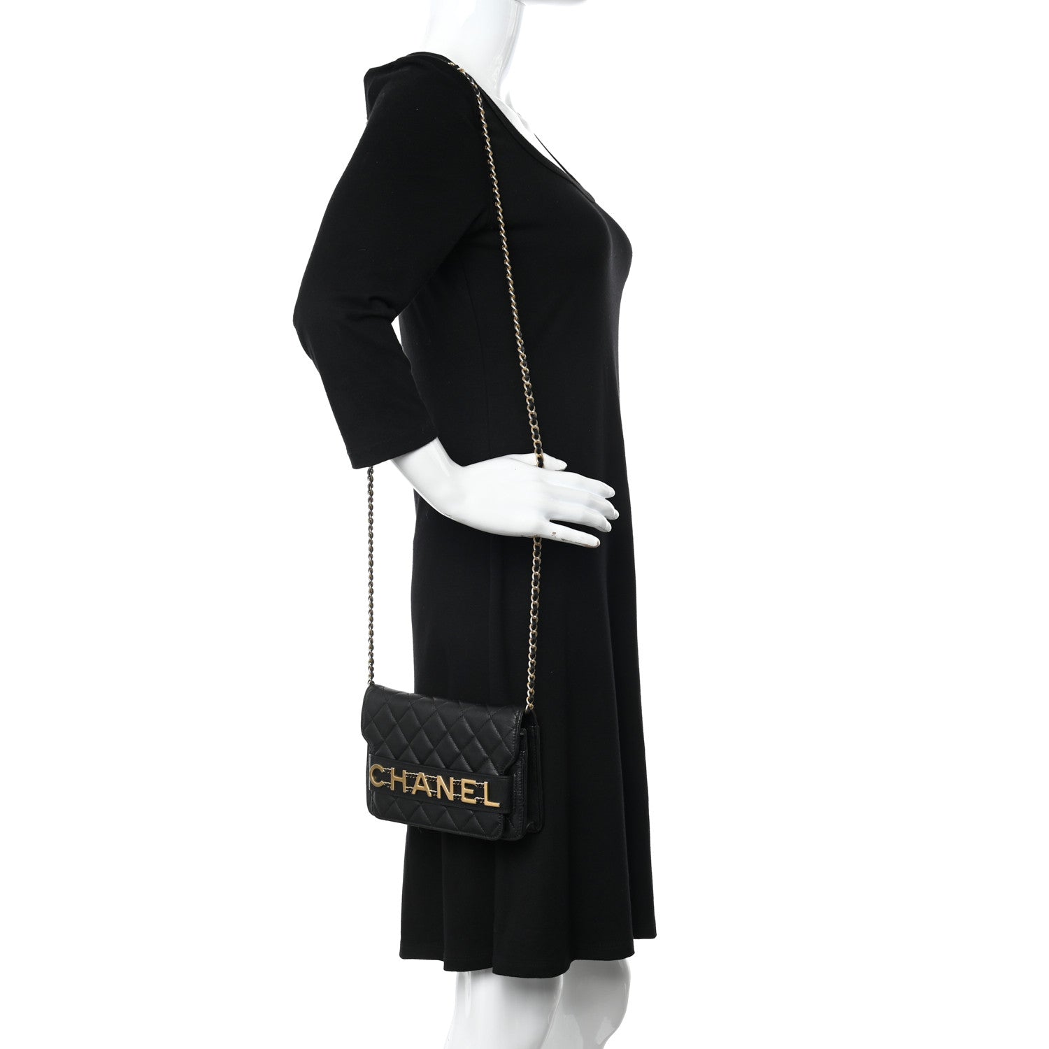 Chanel Calfskin Quilted Small Enchained Flap Black 2 of 13