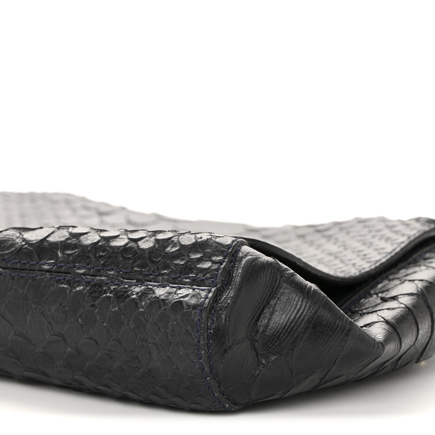 Snakeskin Small Lily Flap Navy
