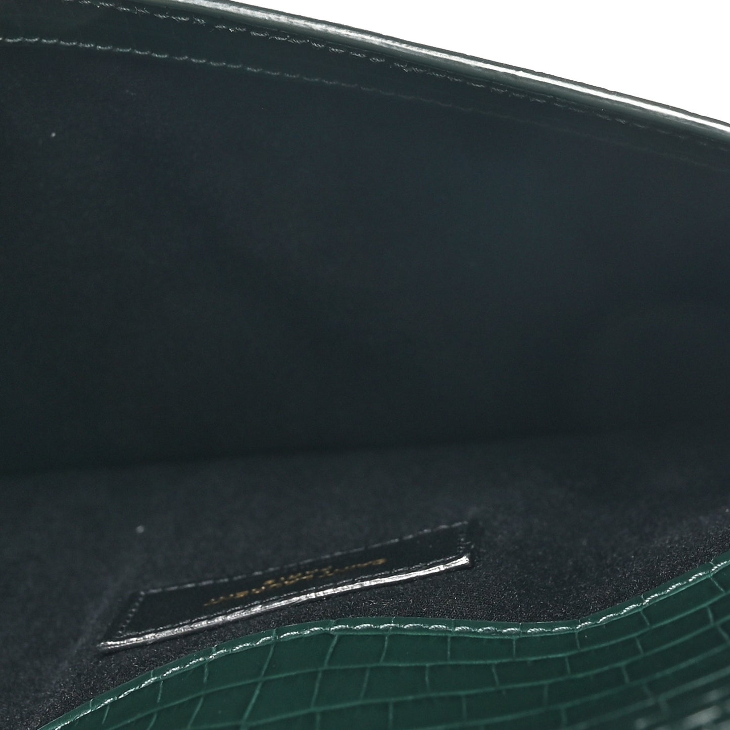 Calfskin Crocodile Embossed Uptown Monogram Pouch Mint