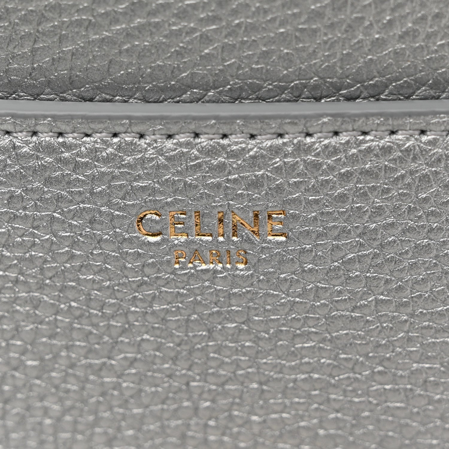 Celine Laminated Grained Calfskin 16 Top Handle Bag Silver 6 of 10