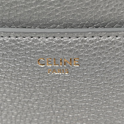Celine Laminated Grained Calfskin 16 Top Handle Bag Silver 6 of 10