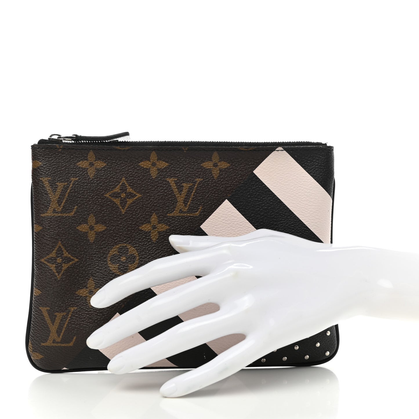 Monogram Stripes Pochette Plate PM