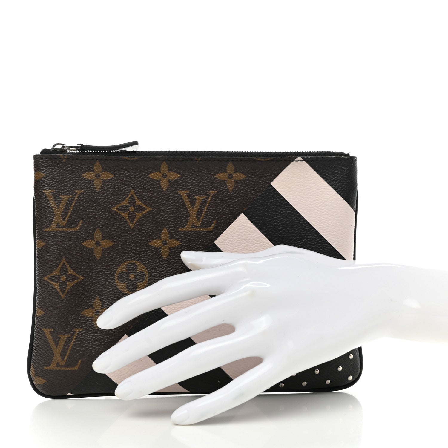 Louis Vuitton Monogram Stripes Pochette Plate PM 2 of 9