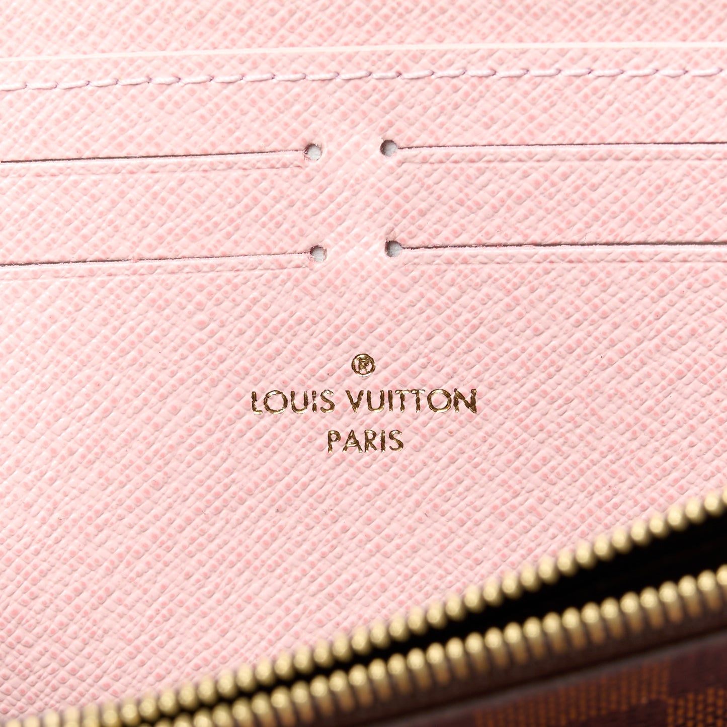 Damier Ebene Clemence Wallet Rose Ballerine
