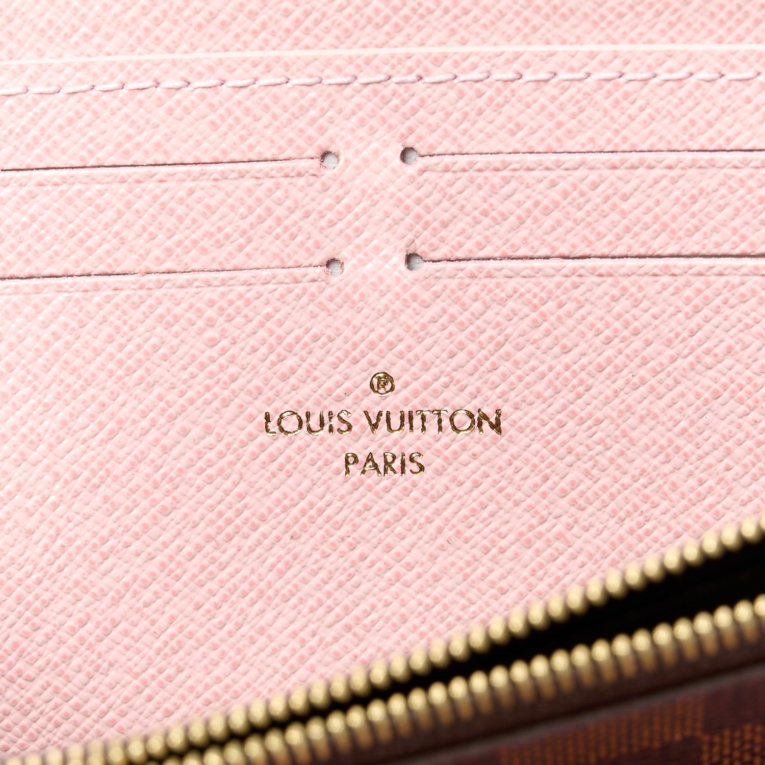 Louis Vuitton Damier Ebene Clemence Wallet Rose Ballerine 6 of 11