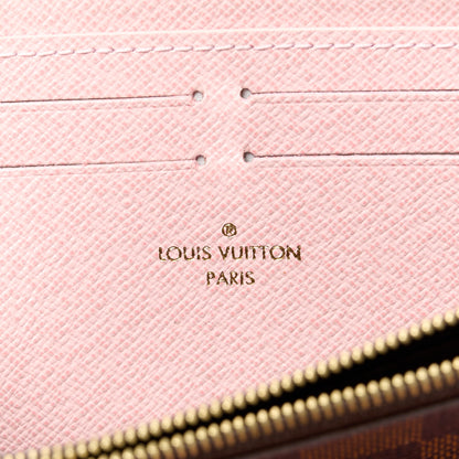 Louis Vuitton Damier Ebene Clemence Wallet Rose Ballerine 6 of 11