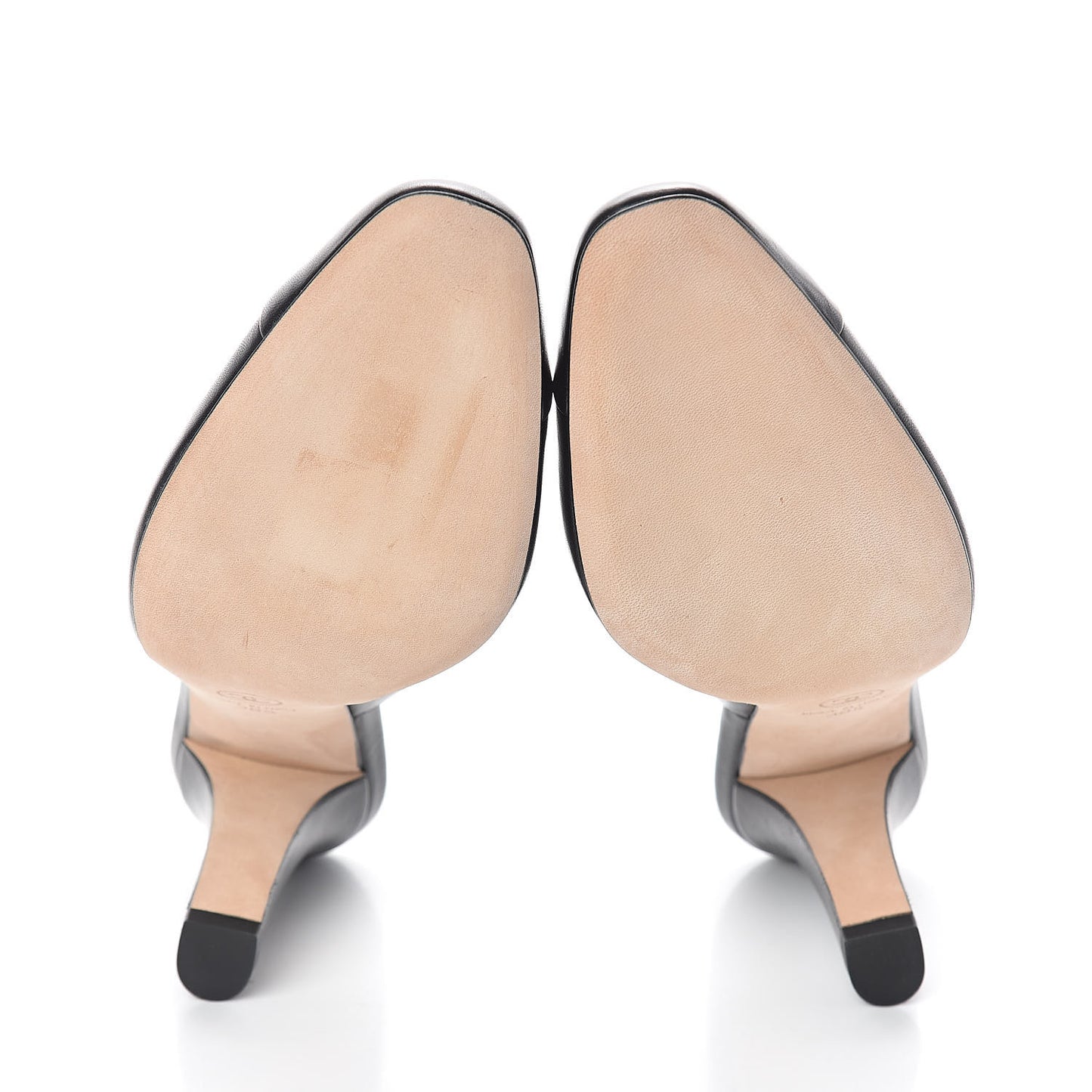 Lambskin Cap Toe CC Mules 38.5 Black