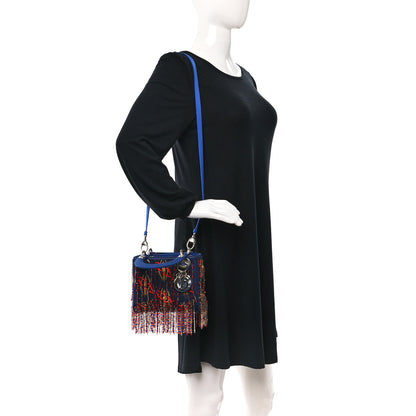 Christian Dior Satin Sequin Embroidered Mini Lady Dior Blue Multicolor 2 of 9