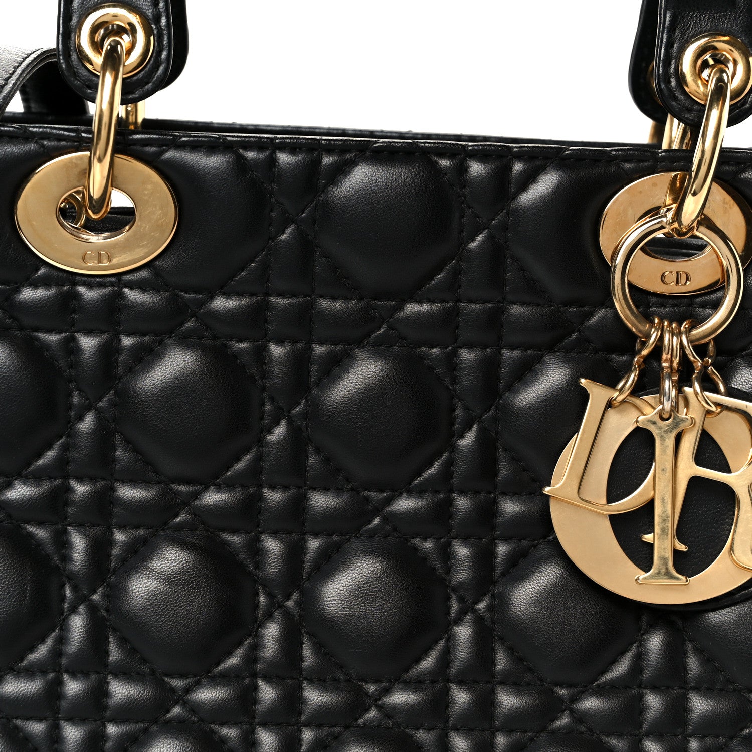 Christian Dior Lambskin Cannage Medium Lady Dior Black 8 of 10