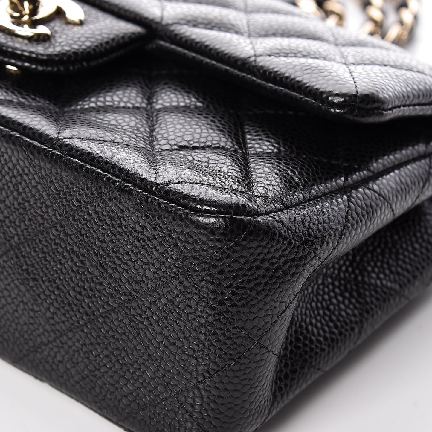 Caviar Quilted Mini Rectangular Flap Black