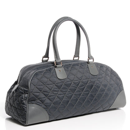Chanel Calfskin Nylon Paris New York Duffel Bag Grey 3 of 7