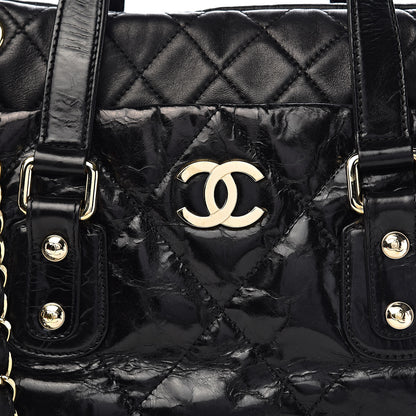 Chanel Glazed Calfskin Lambskin Quilted Portobello Tote Black 10 of 10