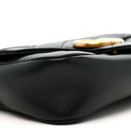 Gucci Calfskin Matelasse Super Mini GG Marmont Shoulder Bag Black 9 of 11