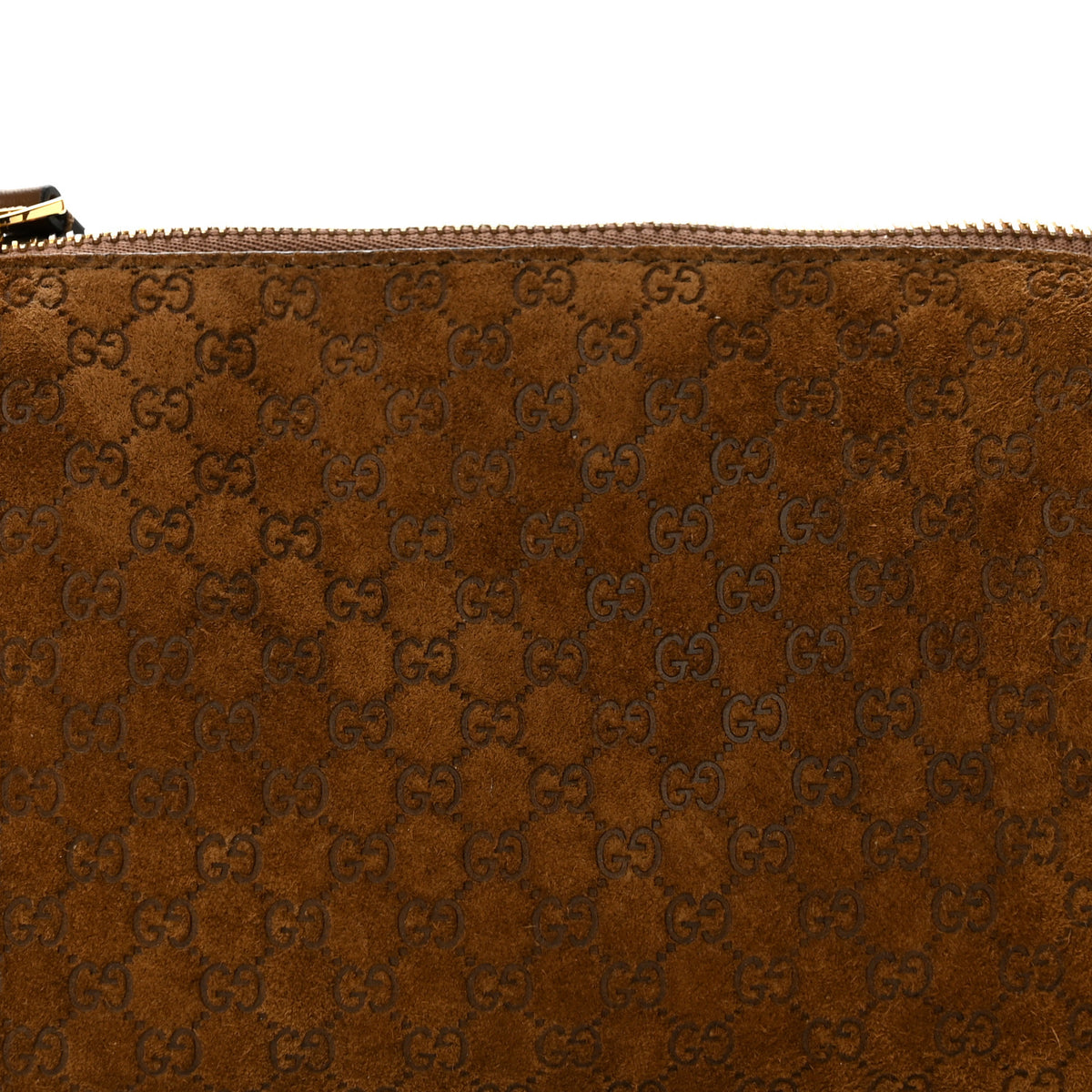 Suede GG Monogram Half Horsebit Mini Shoulder Bag Brown