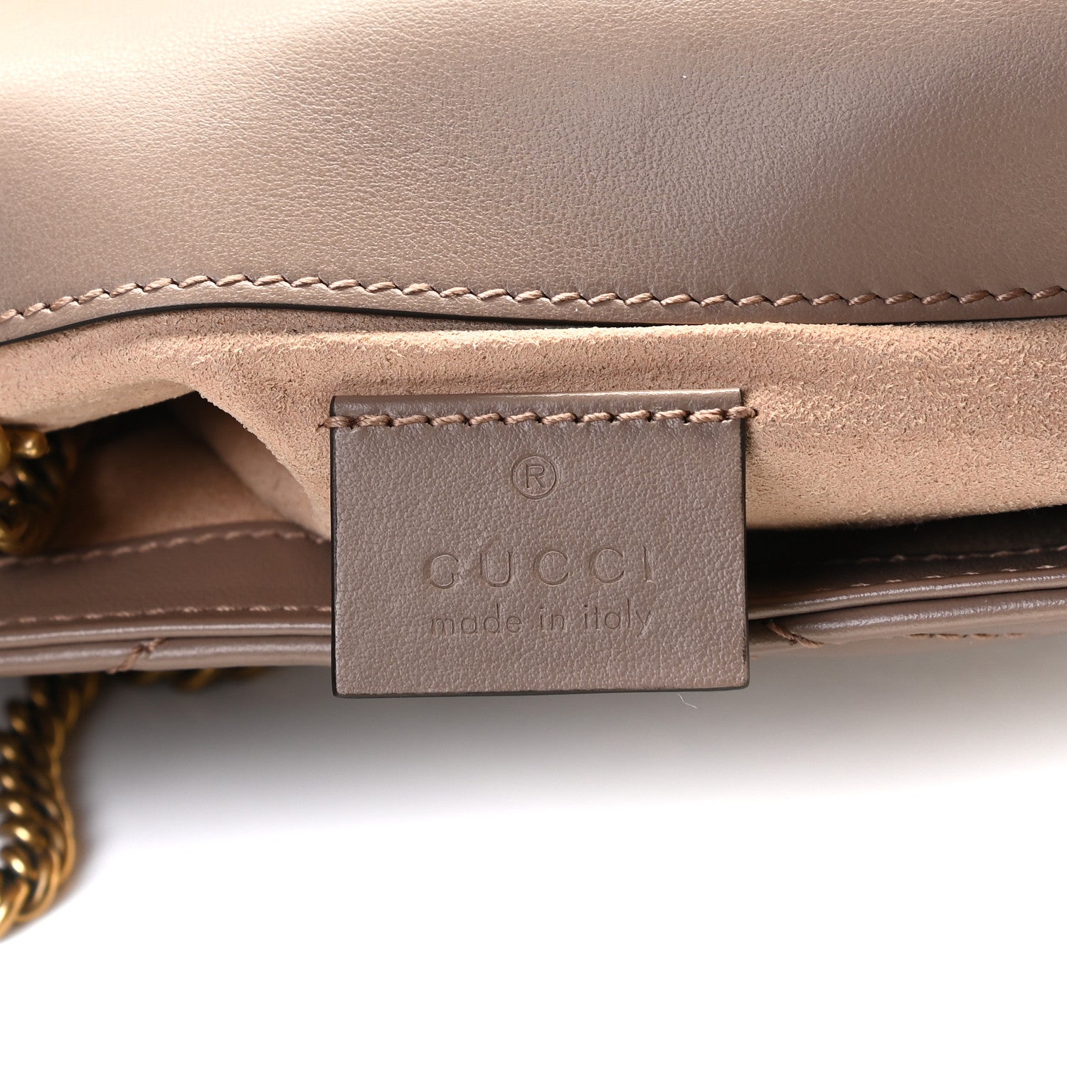 Gucci Calfskin Matelasse Super Mini GG Marmont Shoulder Bag Porcelain Rose 7 of 8