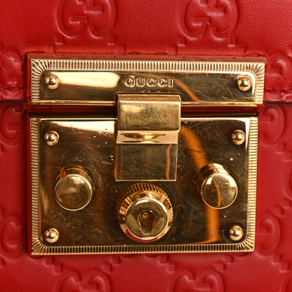 Gucci Guccissima Medium Padlock Shoulder Bag Hibiscus Red 11 of 12