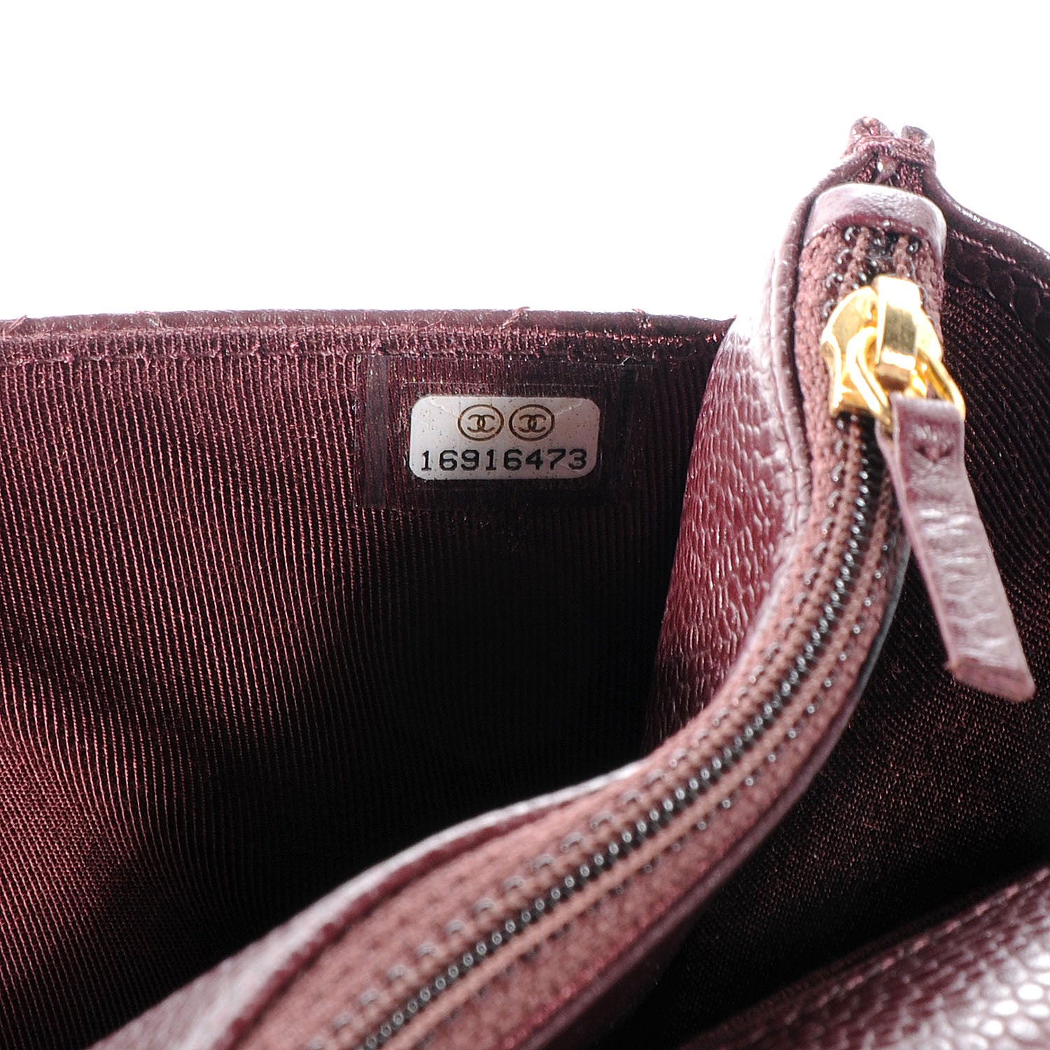Chanel Caviar Wallet On Chain Dark Red 7 of 7